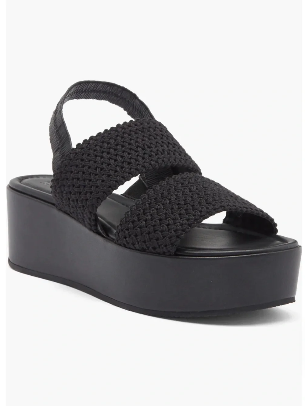Nordstrom Rack Woven Platform Slingback Sandal - Black